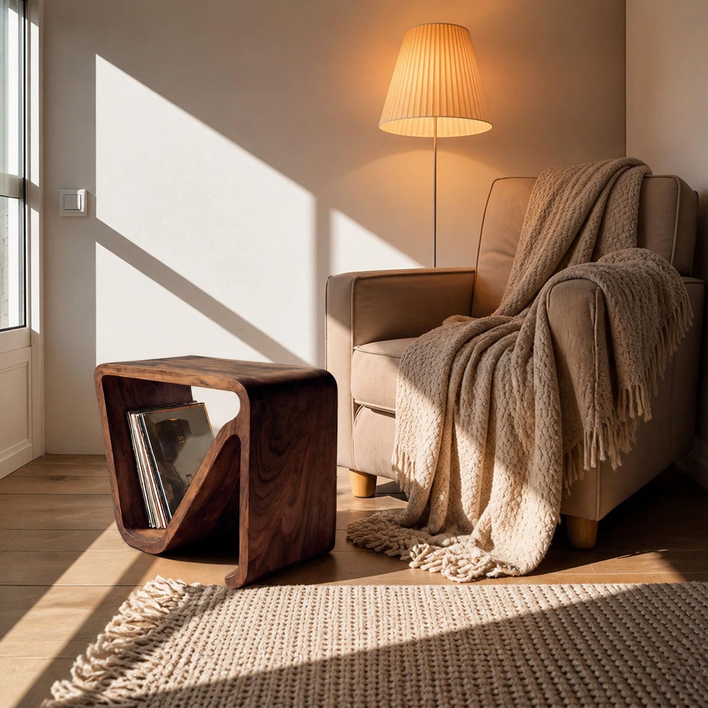 Modern Side Table With Built-In Magazine Storage For Home - product view 6