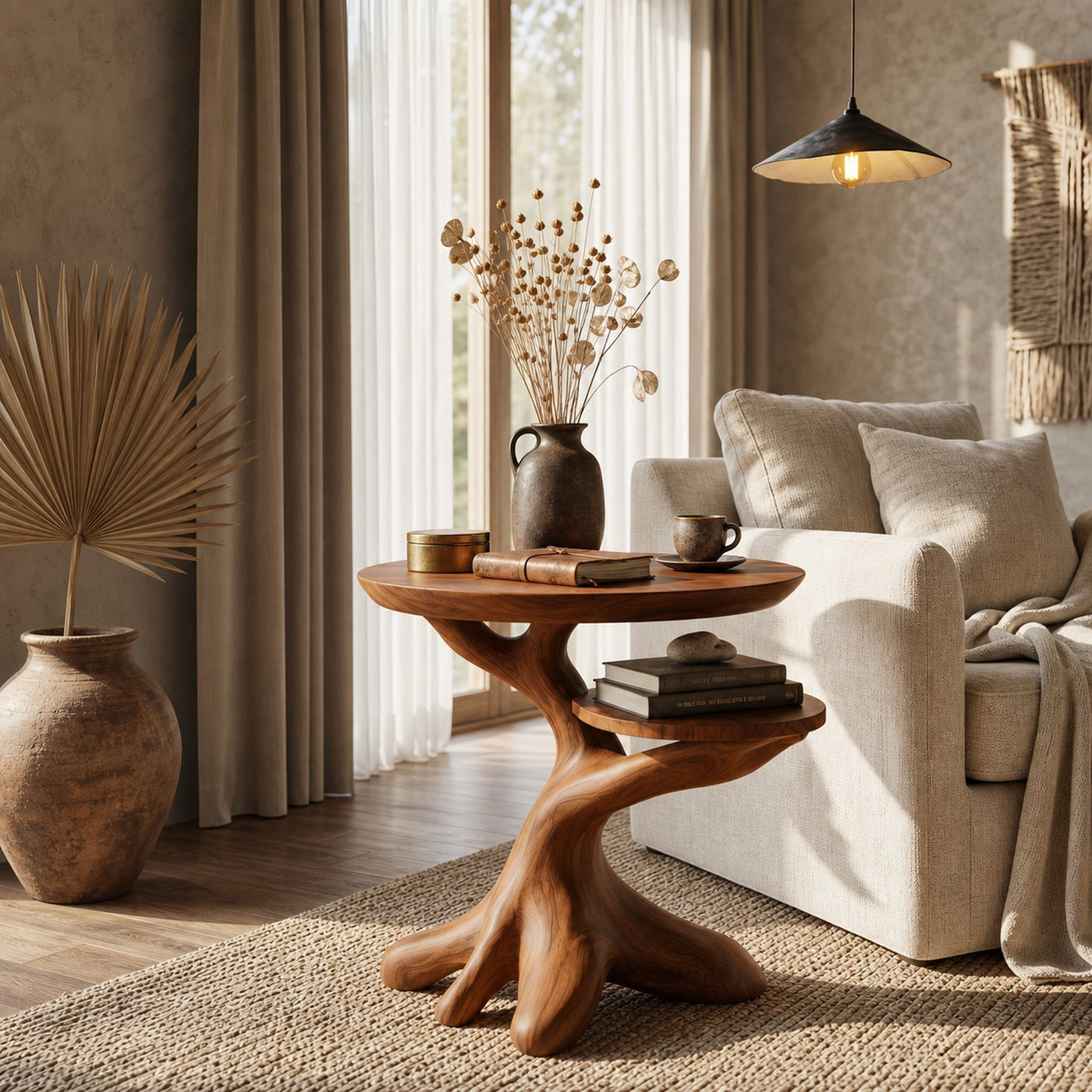 Modern Side Table With Organic Tree Root Silhouette For Living Room And Bedroom - product view 6