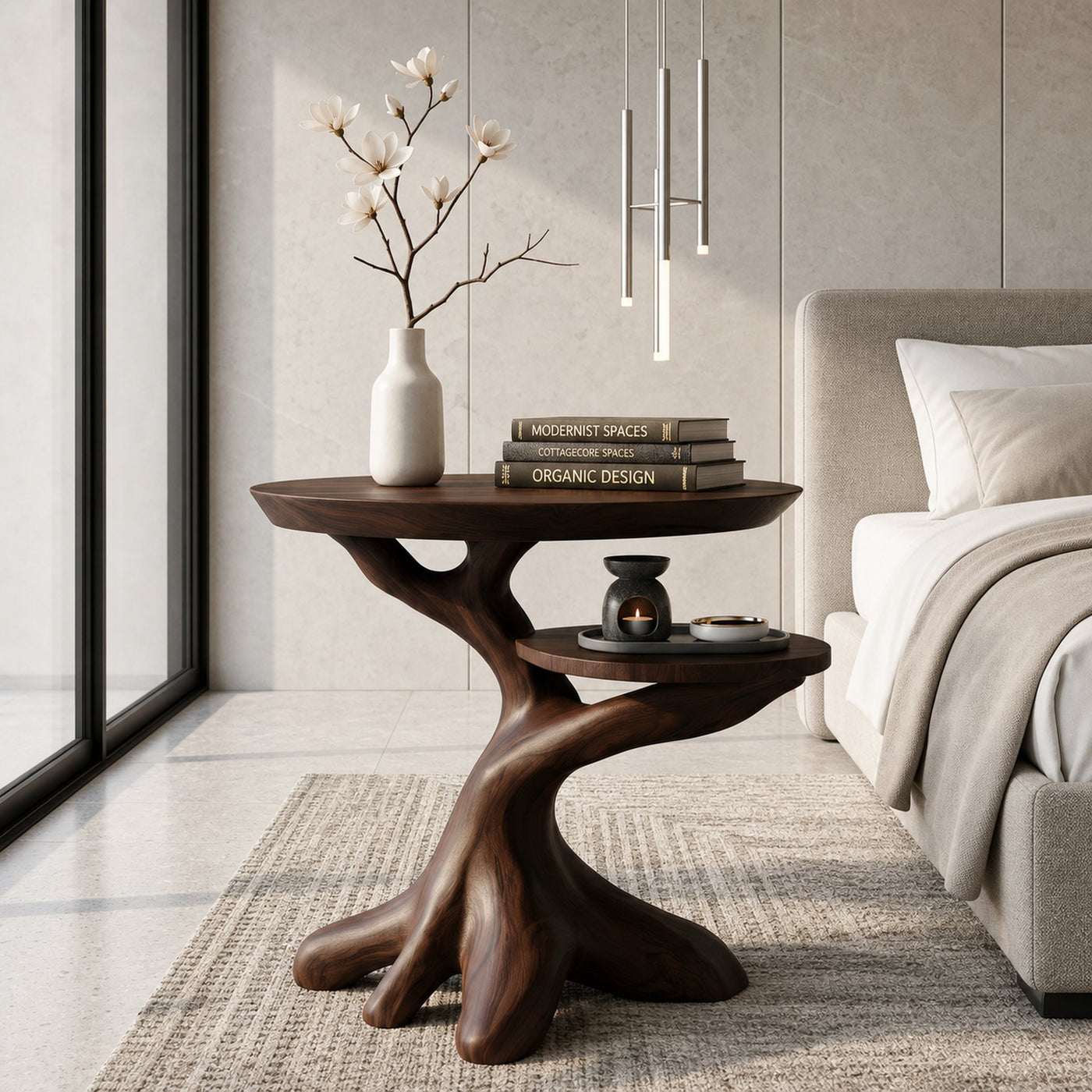 Modern Side Table With Organic Tree Root Silhouette For Living Room And Bedroom - product view 7