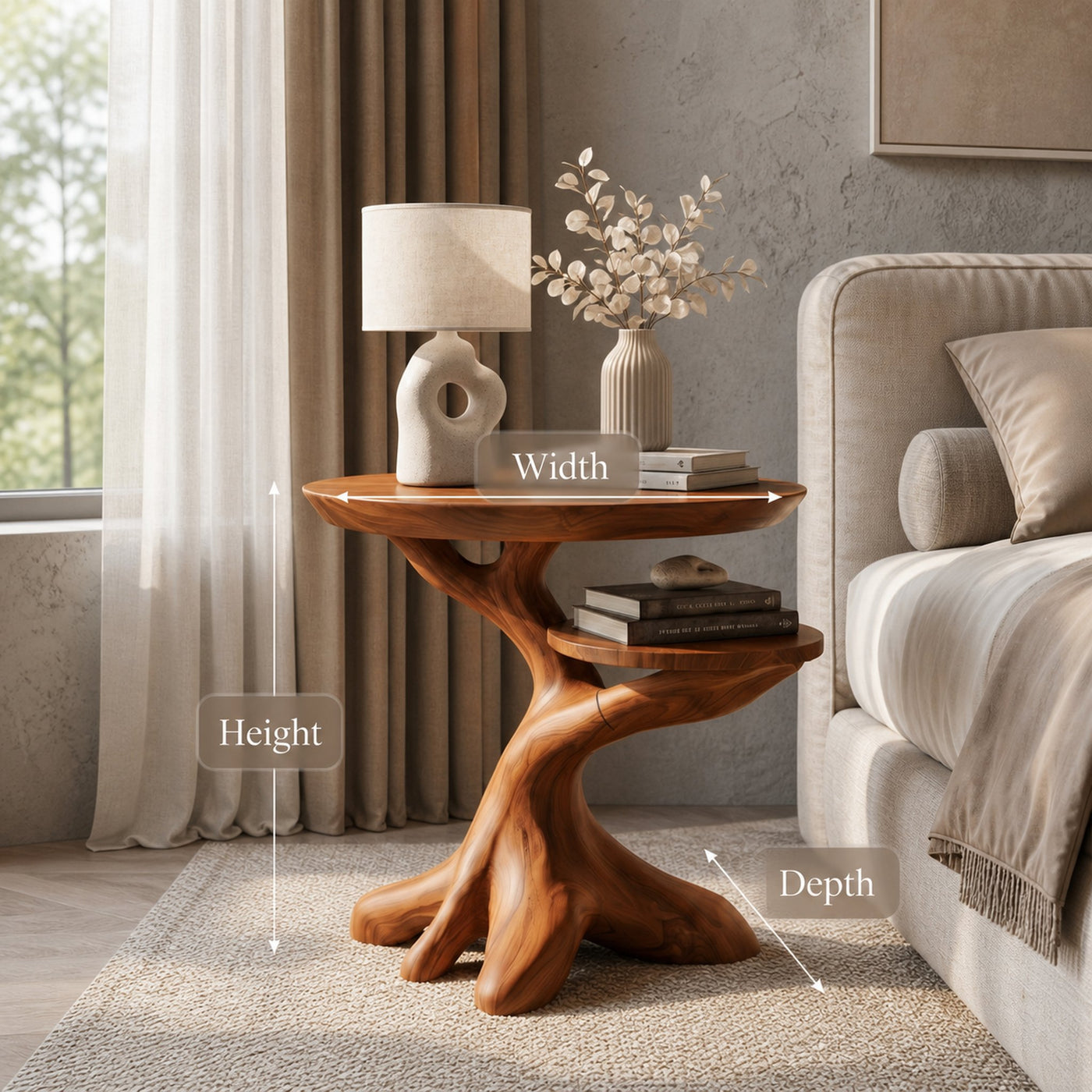 Modern Side Table With Organic Tree Root Silhouette For Living Room And Bedroom - product view 8