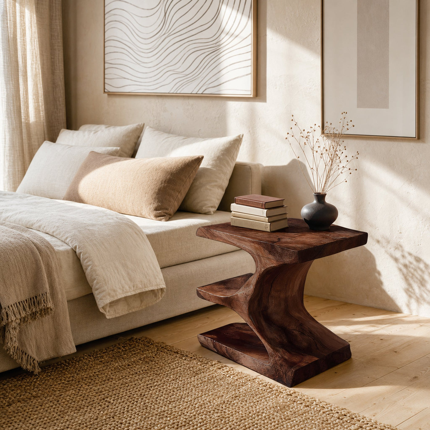 Modern Side Table With Shelf Displaying Accessories For Home - product view 6