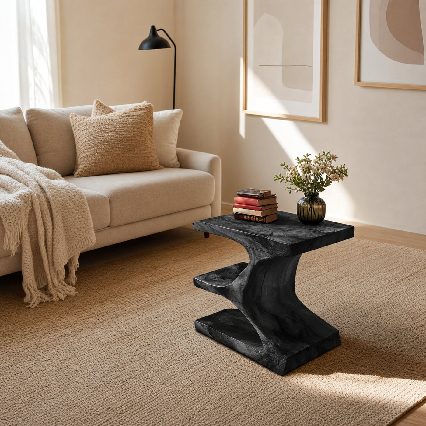 Modern Side Table With Shelf Displaying Accessories For Home - product view 7