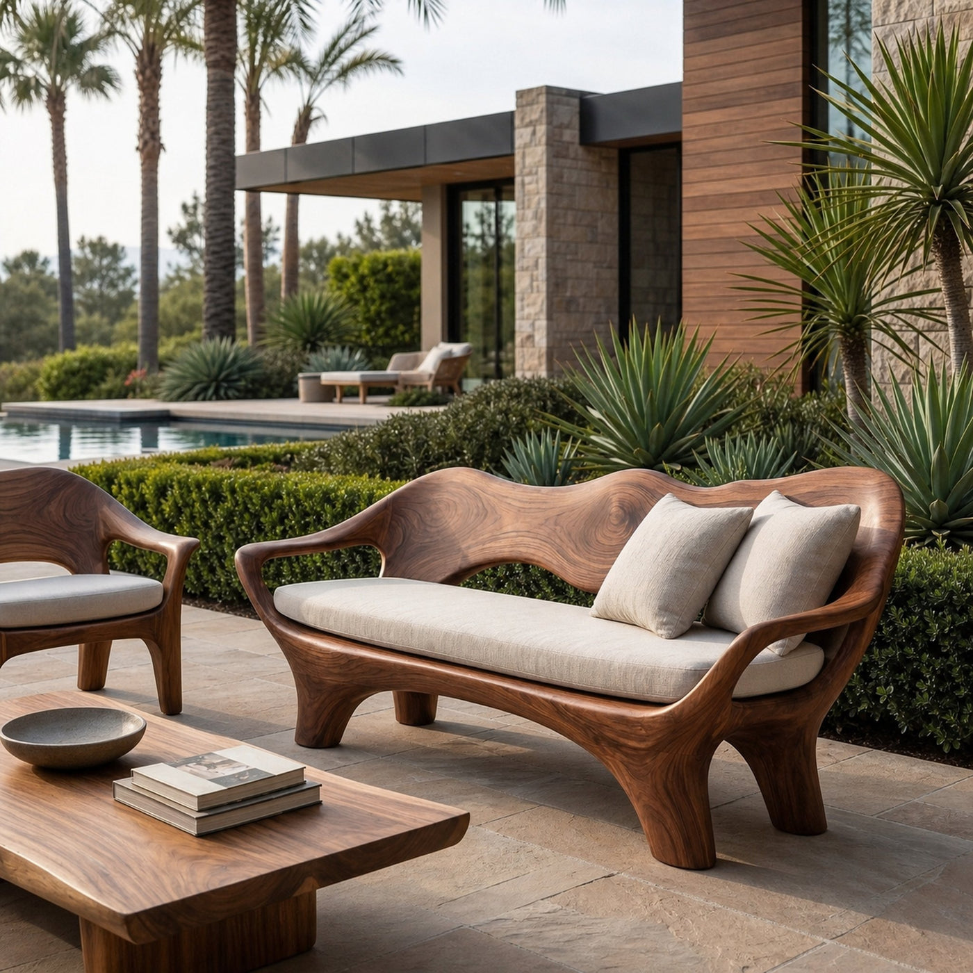 Modern Sofa With Sculptural Flowing Backrest For Living Room - product view 7