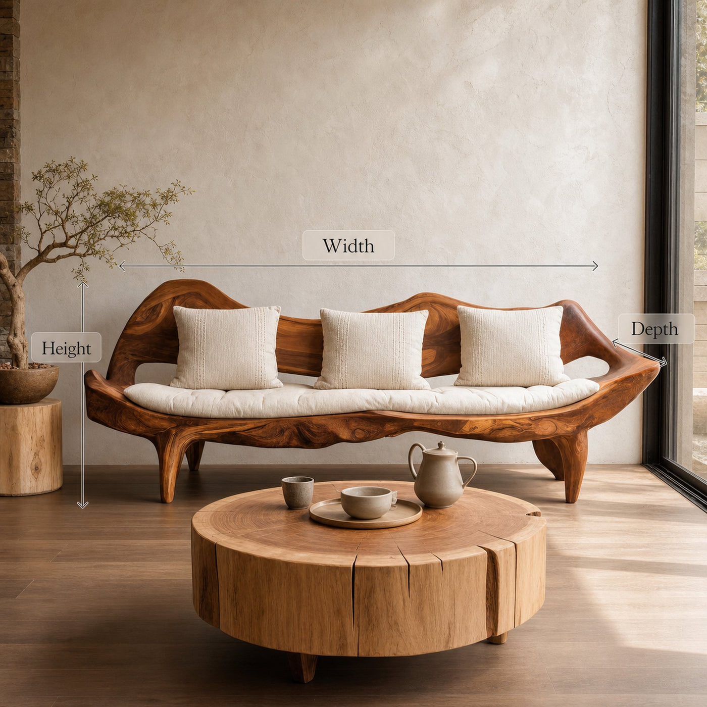 Modern Sofa With Sculptural Frame For Living Room Or Lounge - product view 8