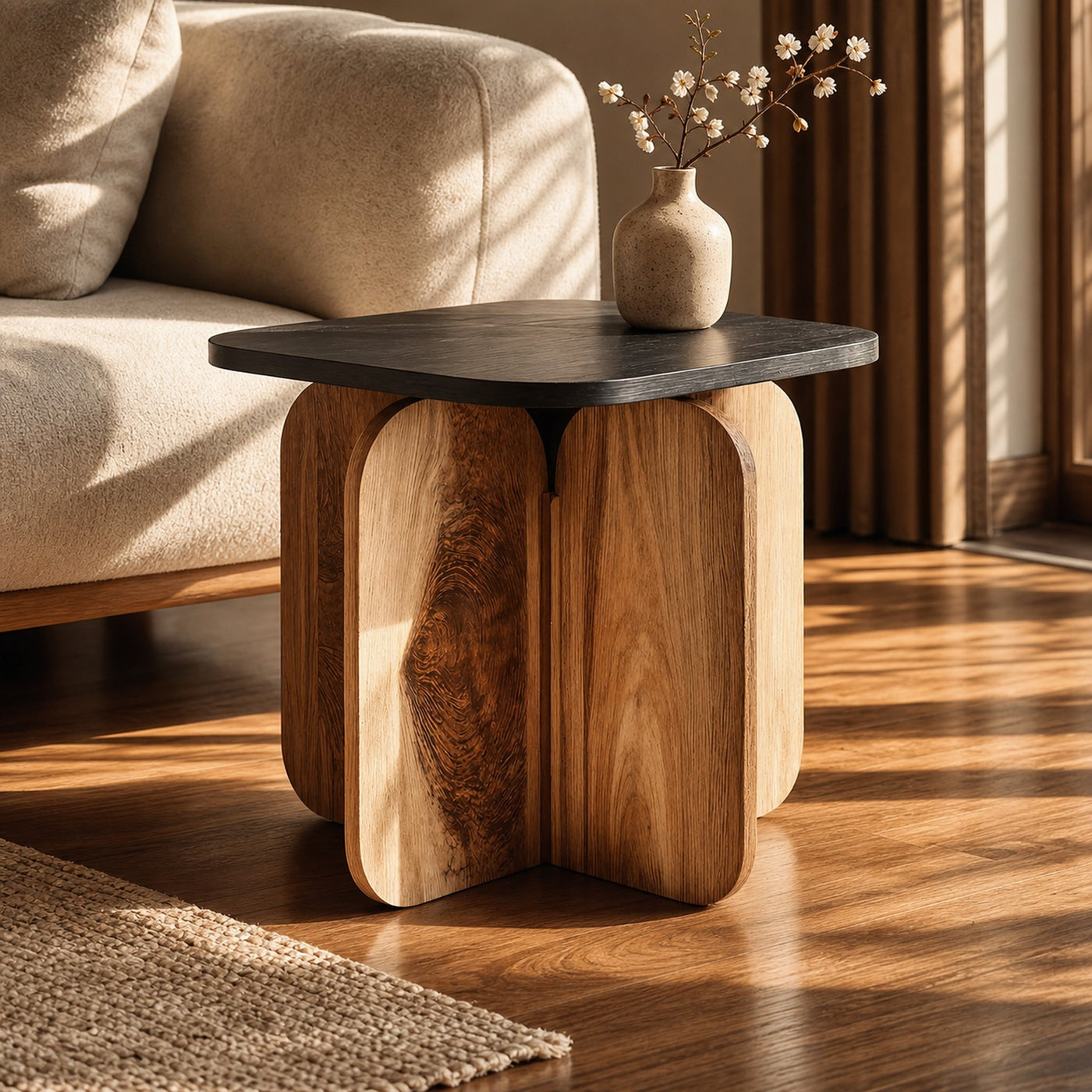 Modern Solid Wood End Table For Elegant Furniture Setup