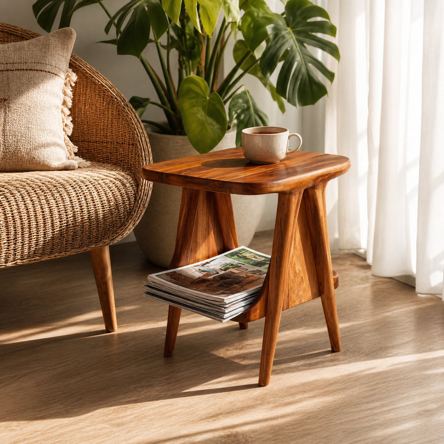 Modern Solid Wood Side Table For Entryway Design And Decor