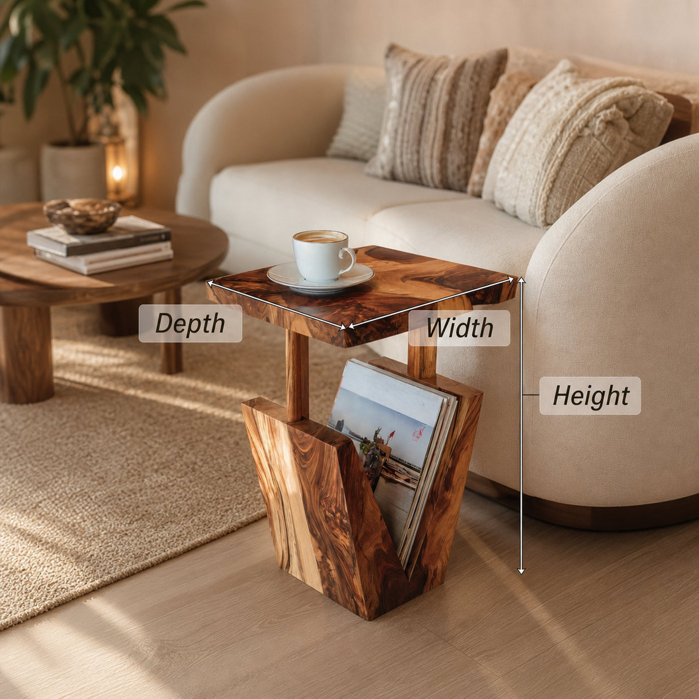 Modern Solid Wood Side Table For Living Room Furniture Decor - product view 6