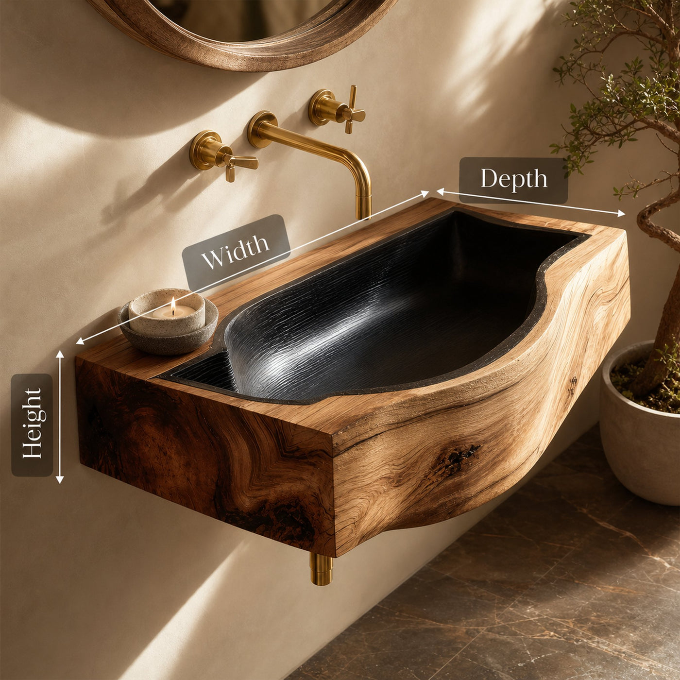 Modern Solid Wood Vanity Sink For Bathroom Decor And Furniture - product view 8