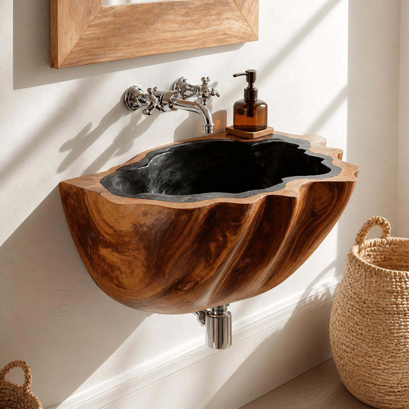 Modern Solid Wood Vanity Sink For Clean Bathroom Design Decor