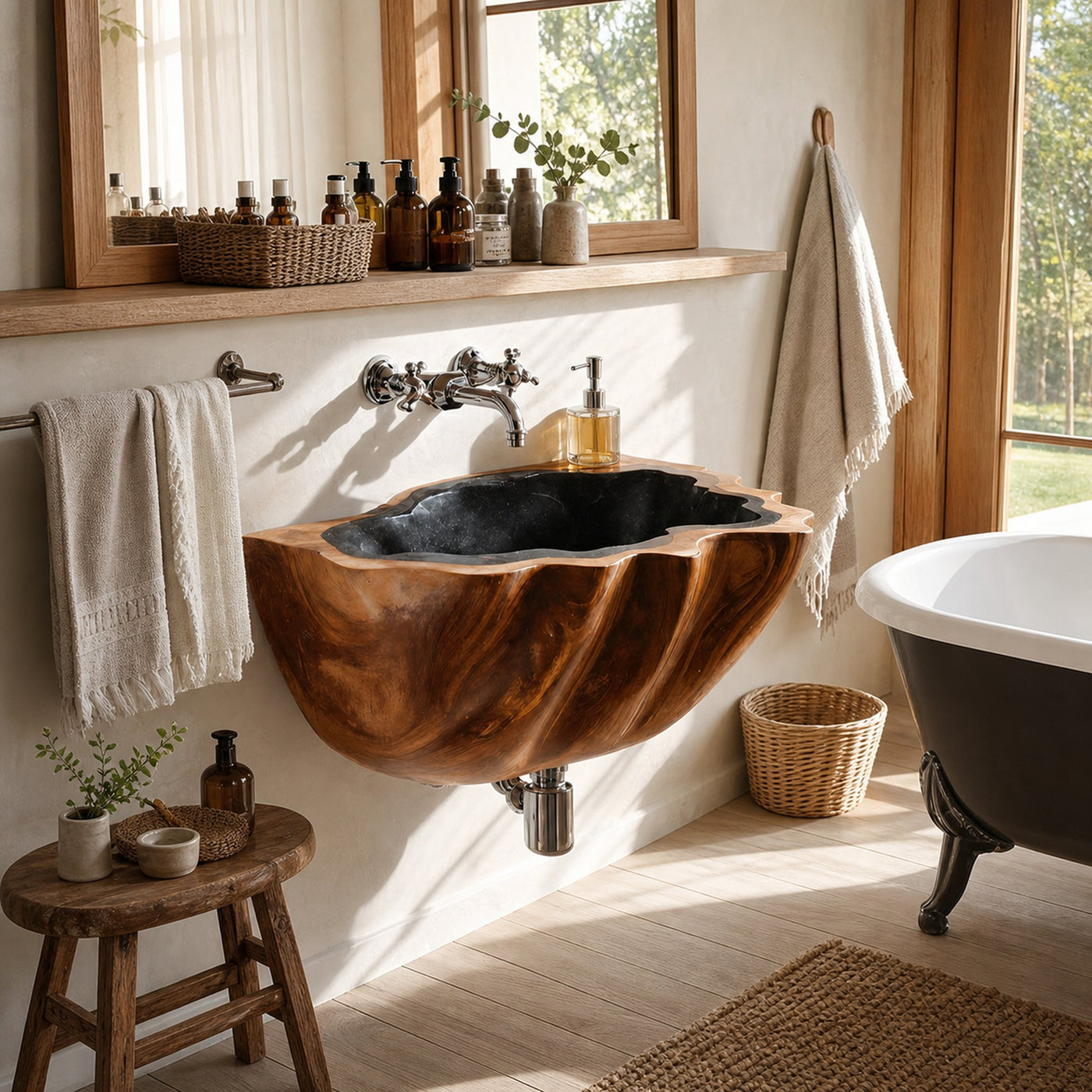 Modern Solid Wood Vanity Sink For Clean Bathroom Design Decor - product view 6