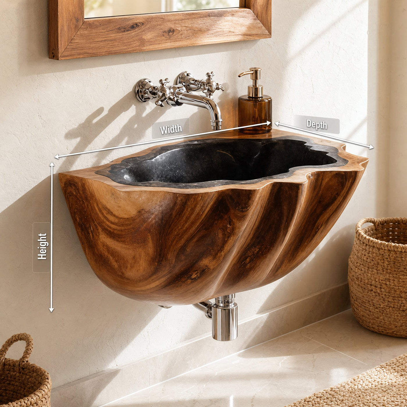 Modern Solid Wood Vanity Sink For Clean Bathroom Design Decor - product view 8