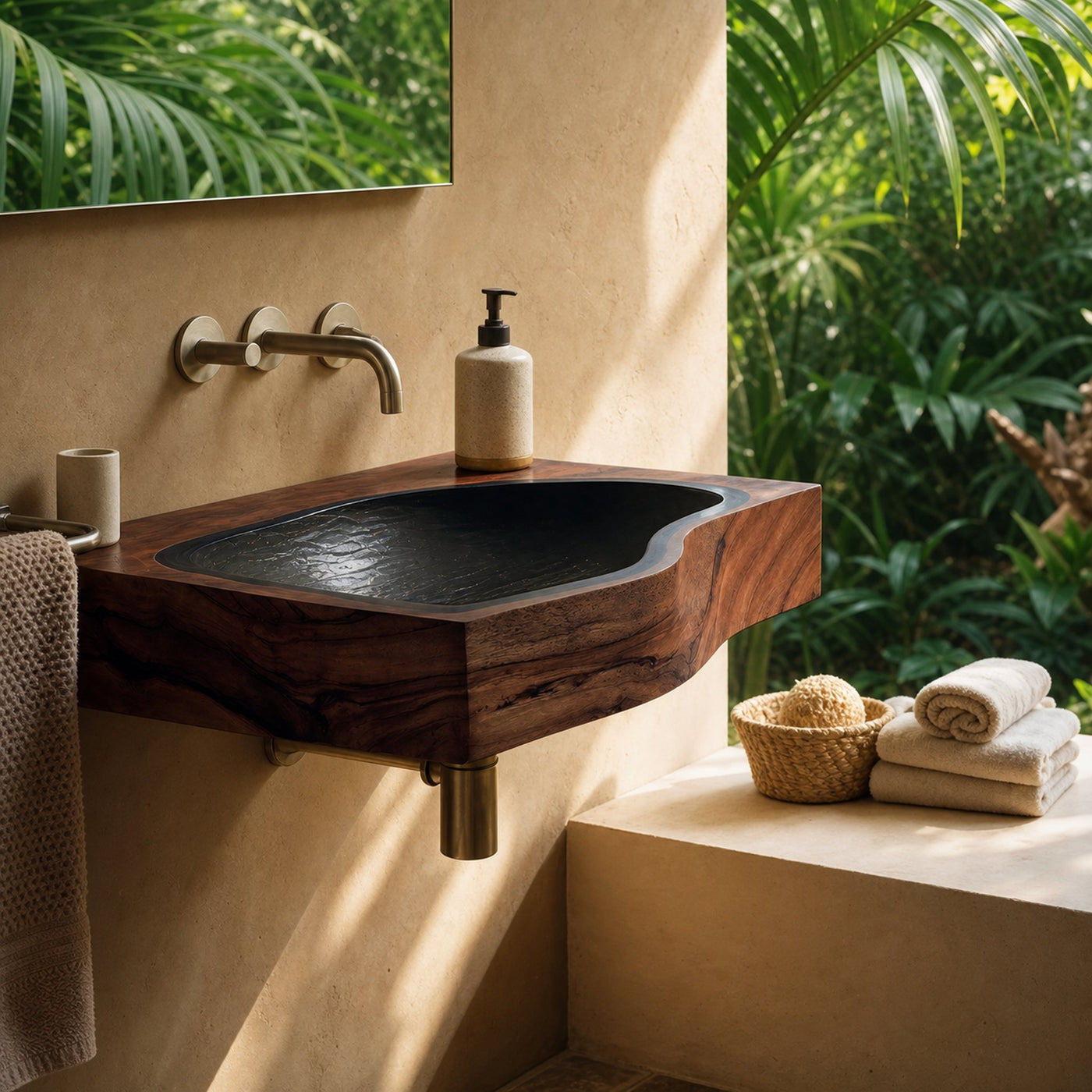 Modern Solid Wood Vanity Sink For Floating Bathroom Furniture Decor - product view 7