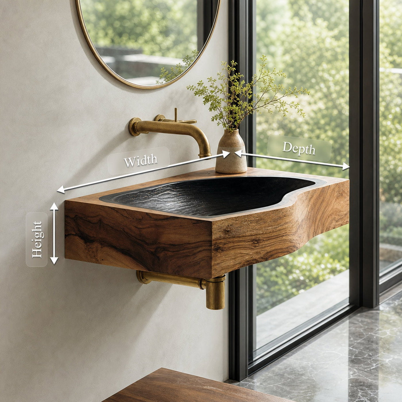 Modern Solid Wood Vanity Sink For Floating Bathroom Furniture Decor - product view 8