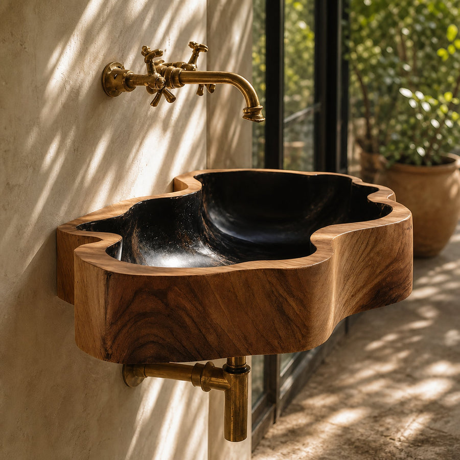 Modern Solid Wood Vanity Sink For High End Bathroom Furniture