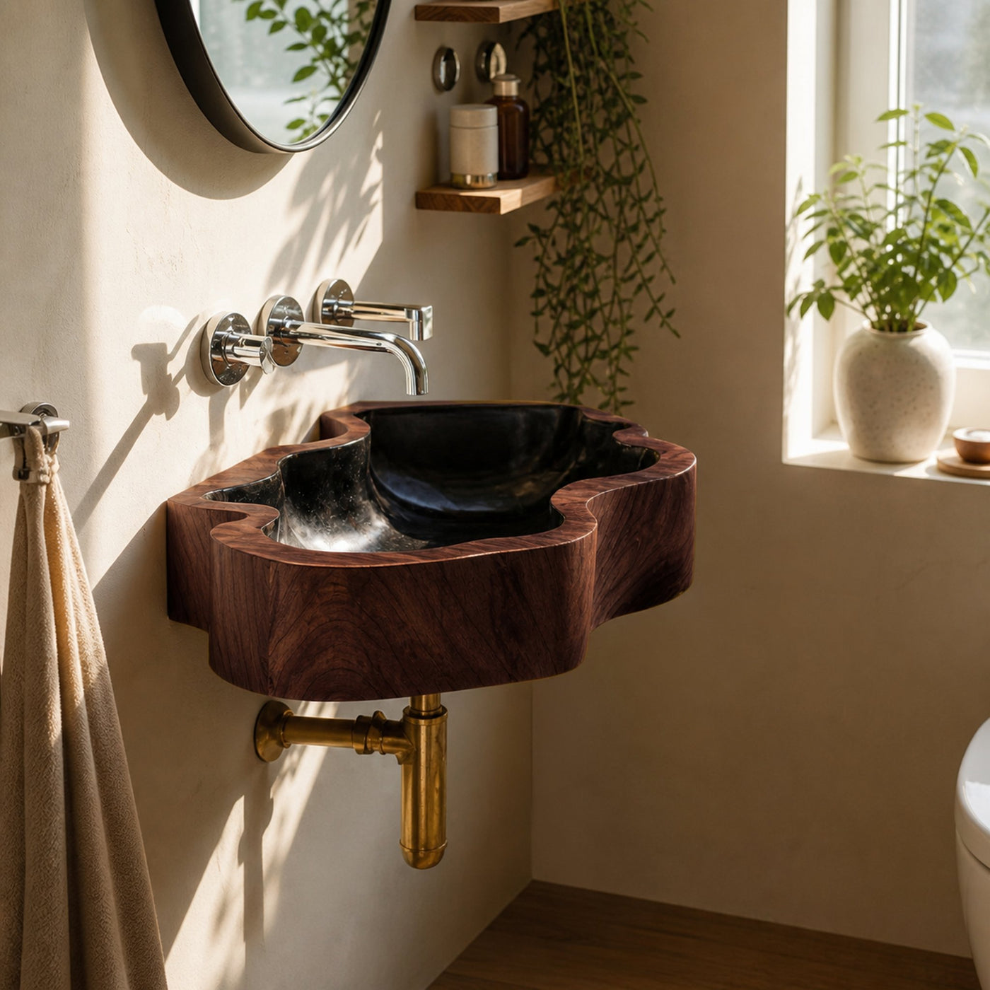 Modern Solid Wood Vanity Sink For High End Bathroom Furniture - product view 7