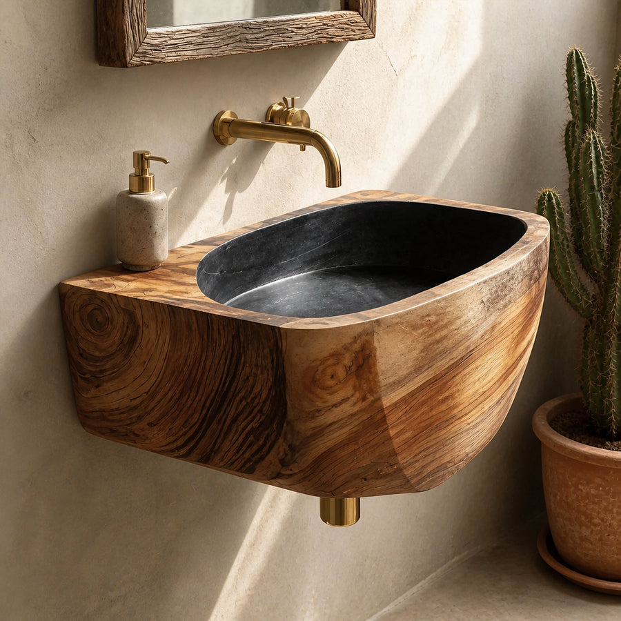 Modern Solid Wood Vanity Sink For Minimalist Bathroom Design