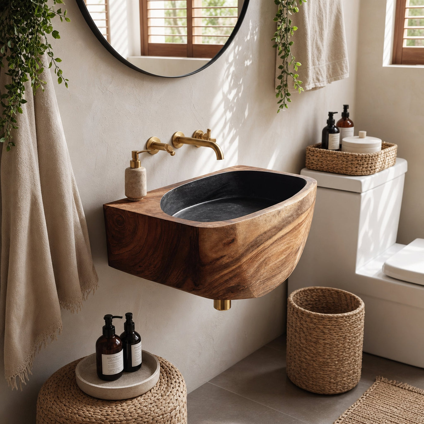 Modern Solid Wood Vanity Sink For Minimalist Bathroom Design - product view 6