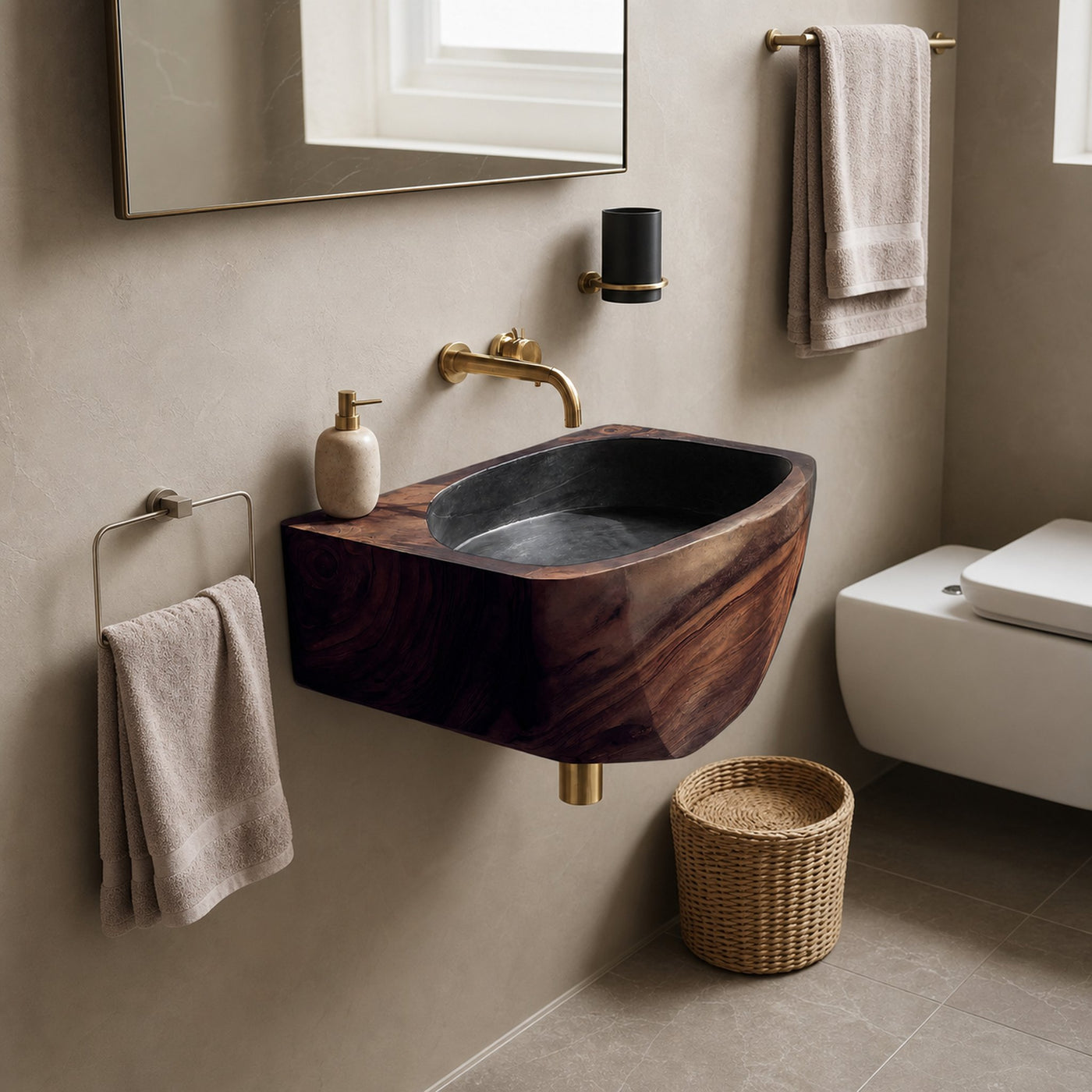Modern Solid Wood Vanity Sink For Minimalist Bathroom Design - product view 7