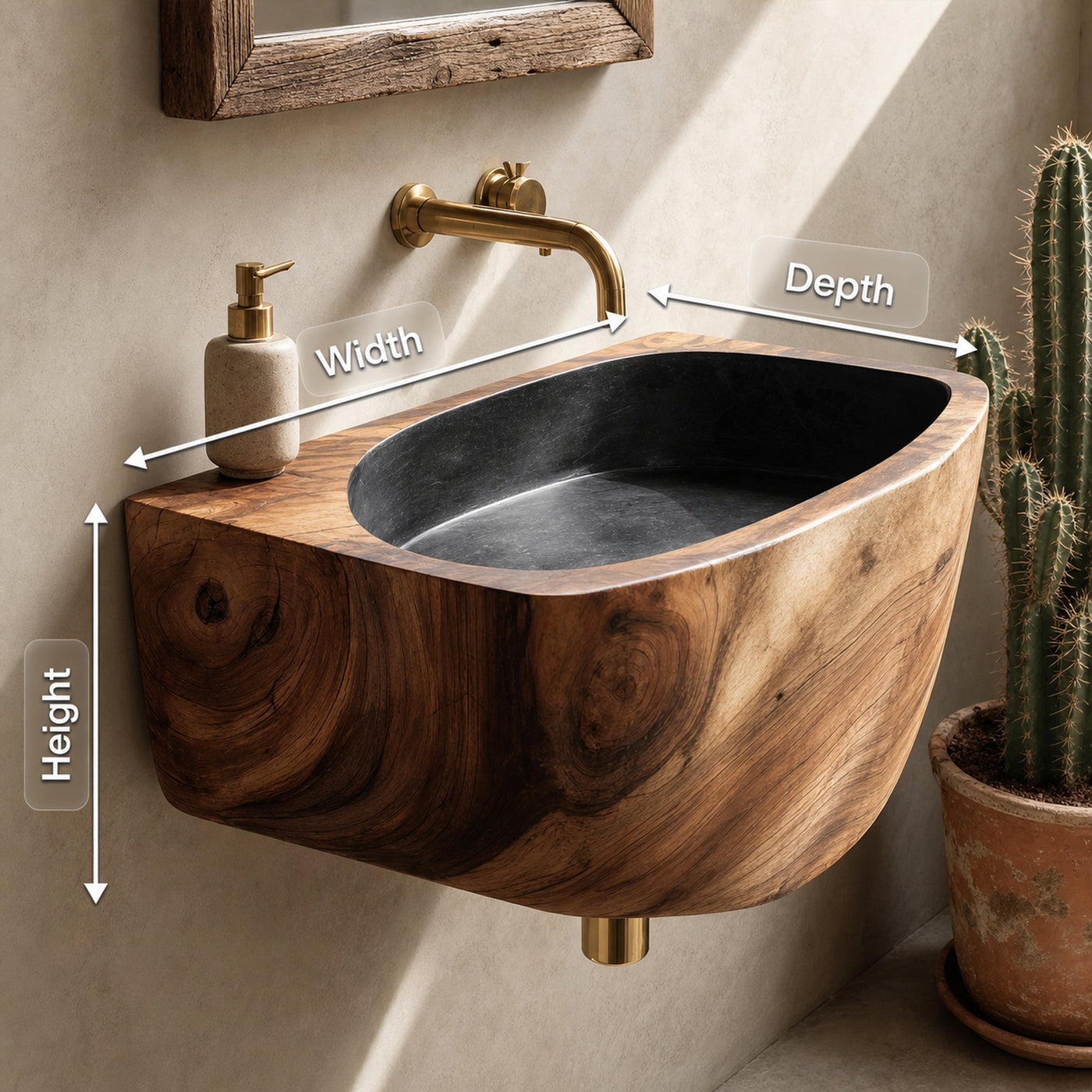 Modern Solid Wood Vanity Sink For Minimalist Bathroom Design - product view 8