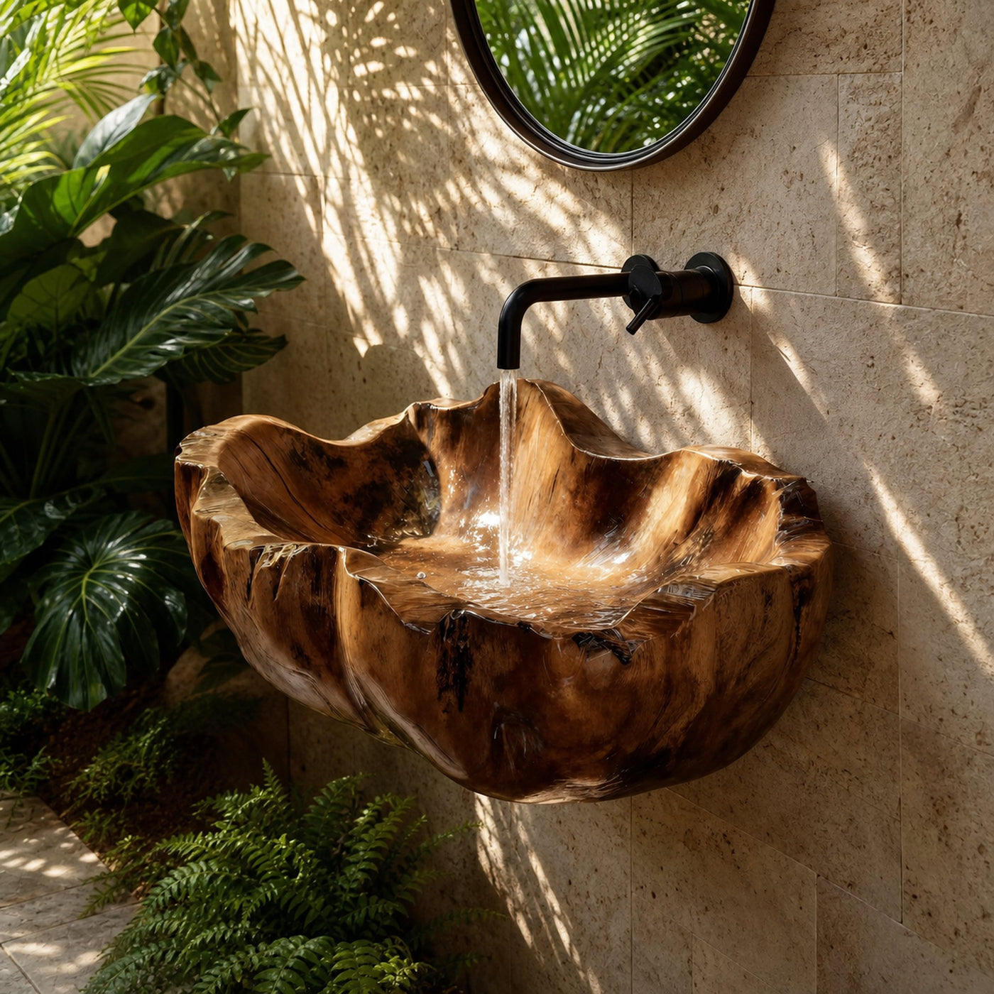 Modern Solid Wood Wash Basin For Luxury Bedroom Furniture Decor