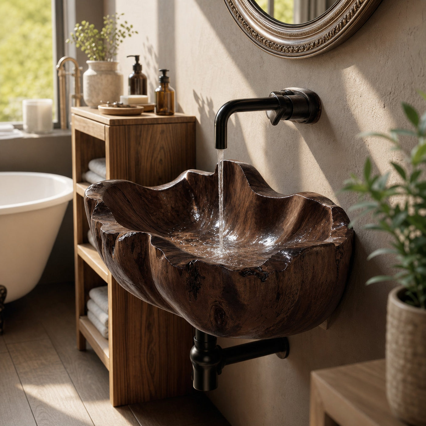 Modern Solid Wood Wash Basin For Luxury Bedroom Furniture Decor - product view 7