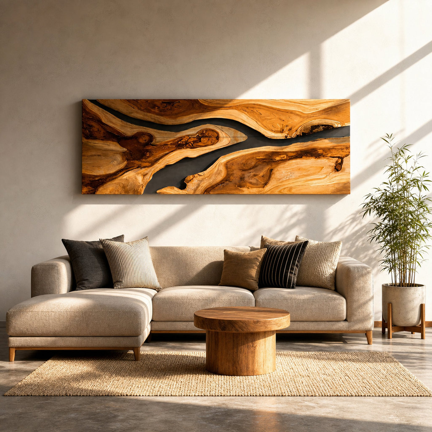 Modern Wall Art Flowing Abstract Design For Living Room