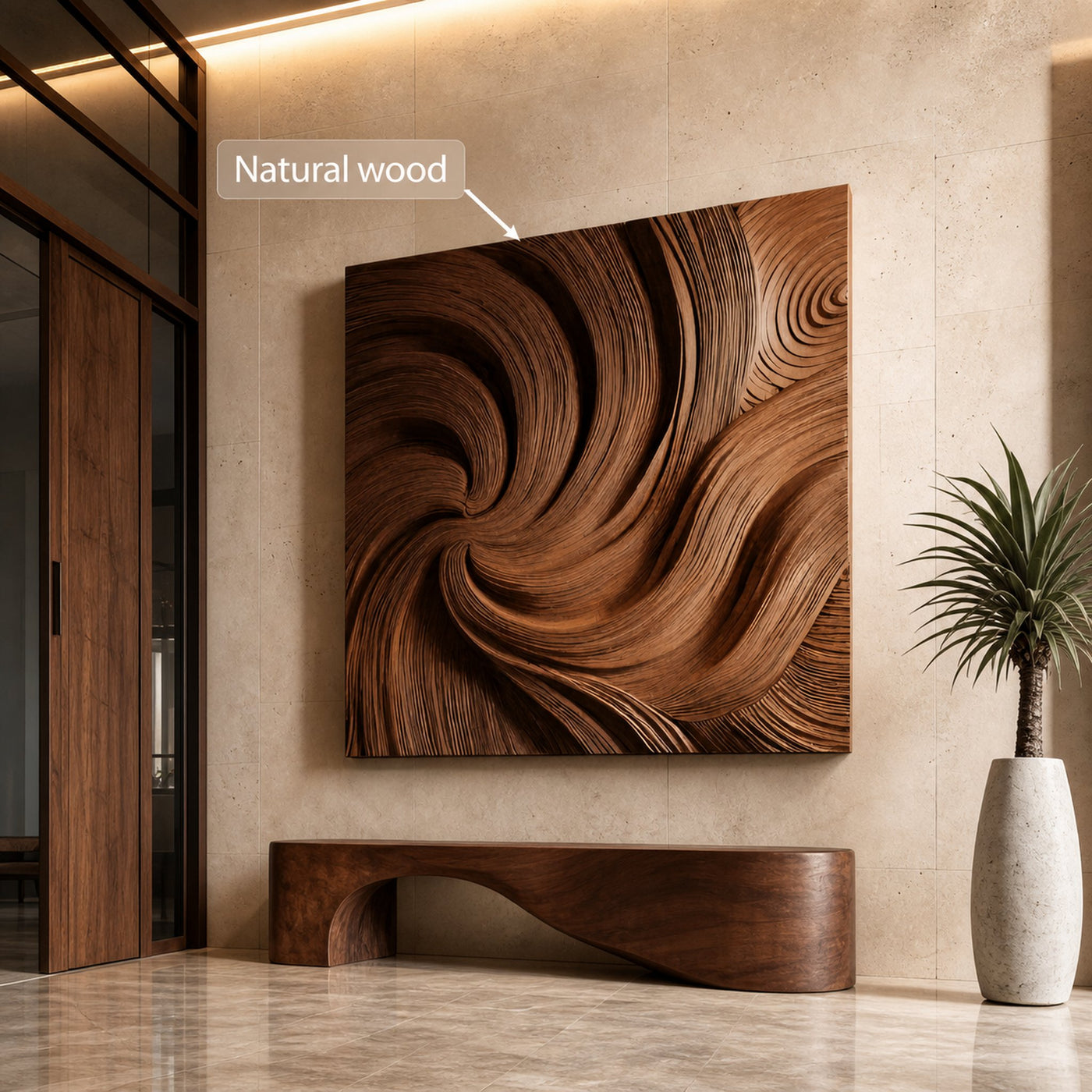 Modern Wall Art Panel With Wave Design For Living Room - product view 6