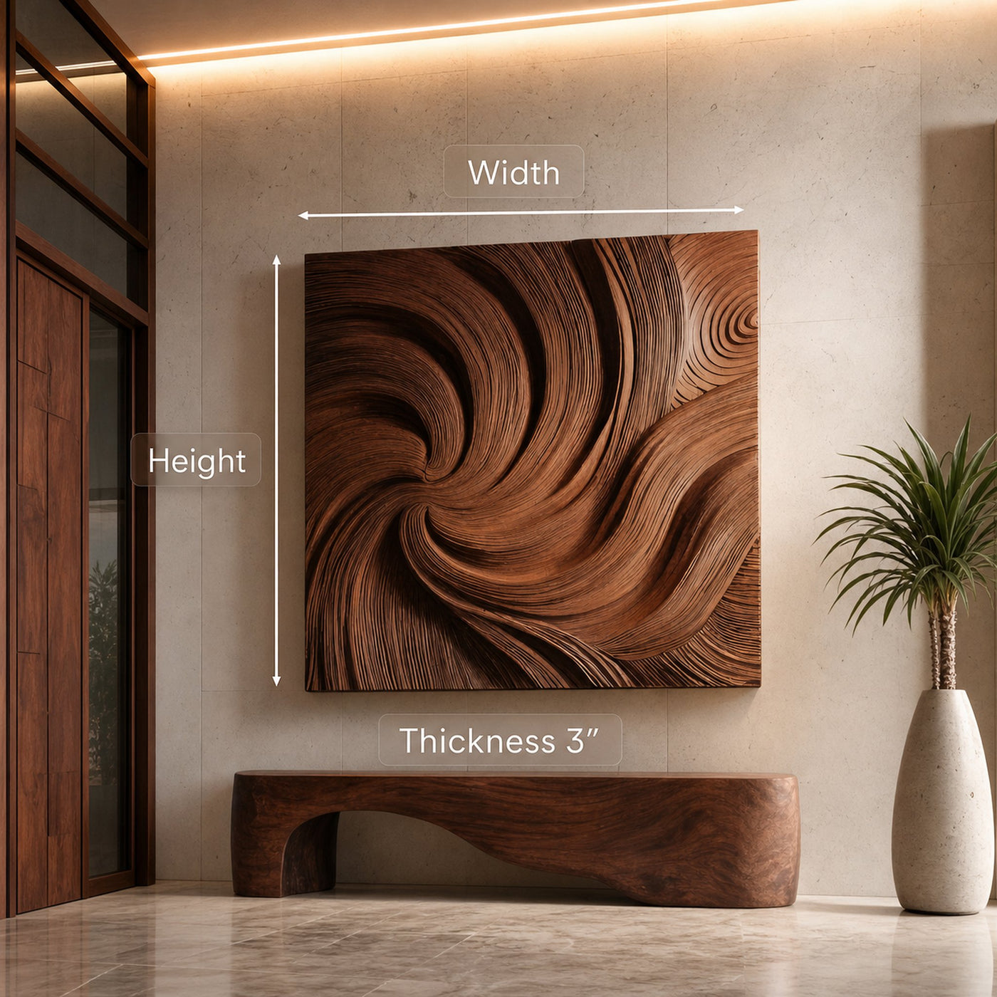 Modern Wall Art Panel With Wave Design For Living Room - product view 8