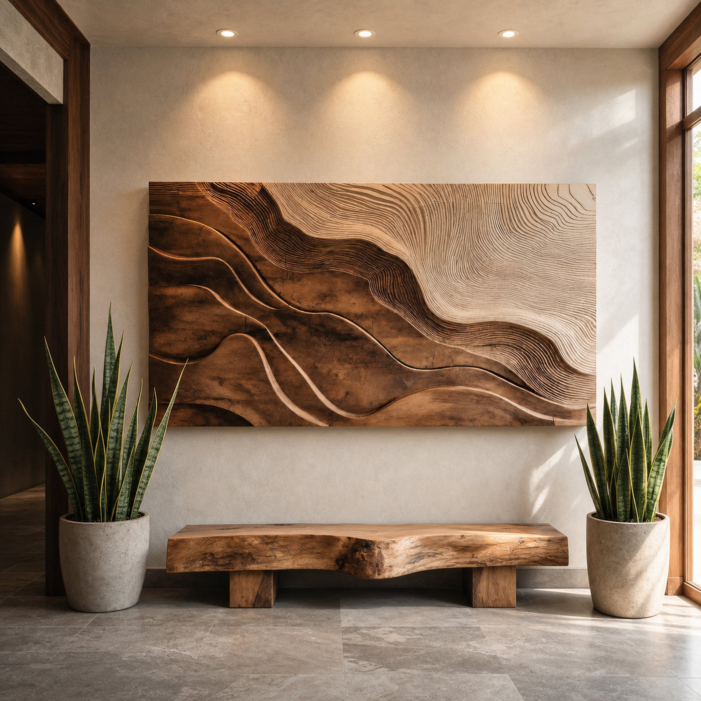 Modern Wall Art With Flowing Design For Living Room