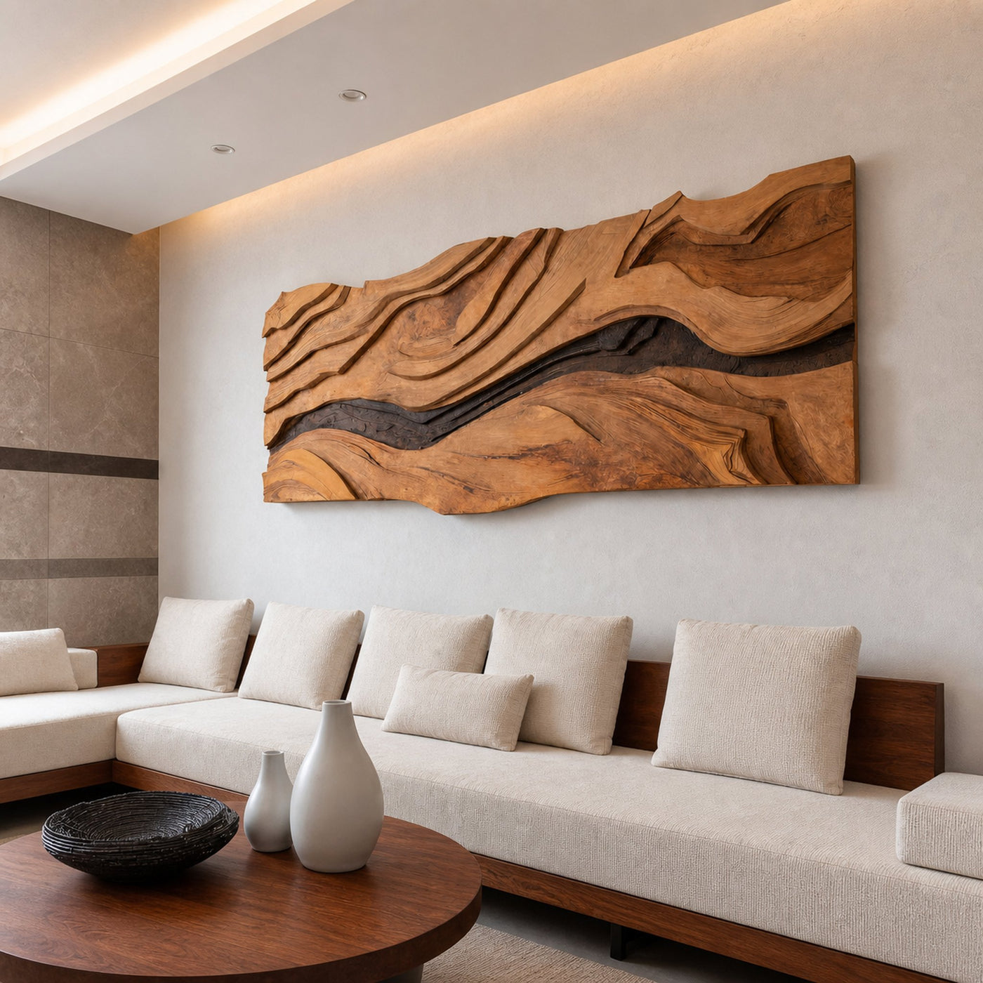 Modern Wall Art With Layered Design For Living Room