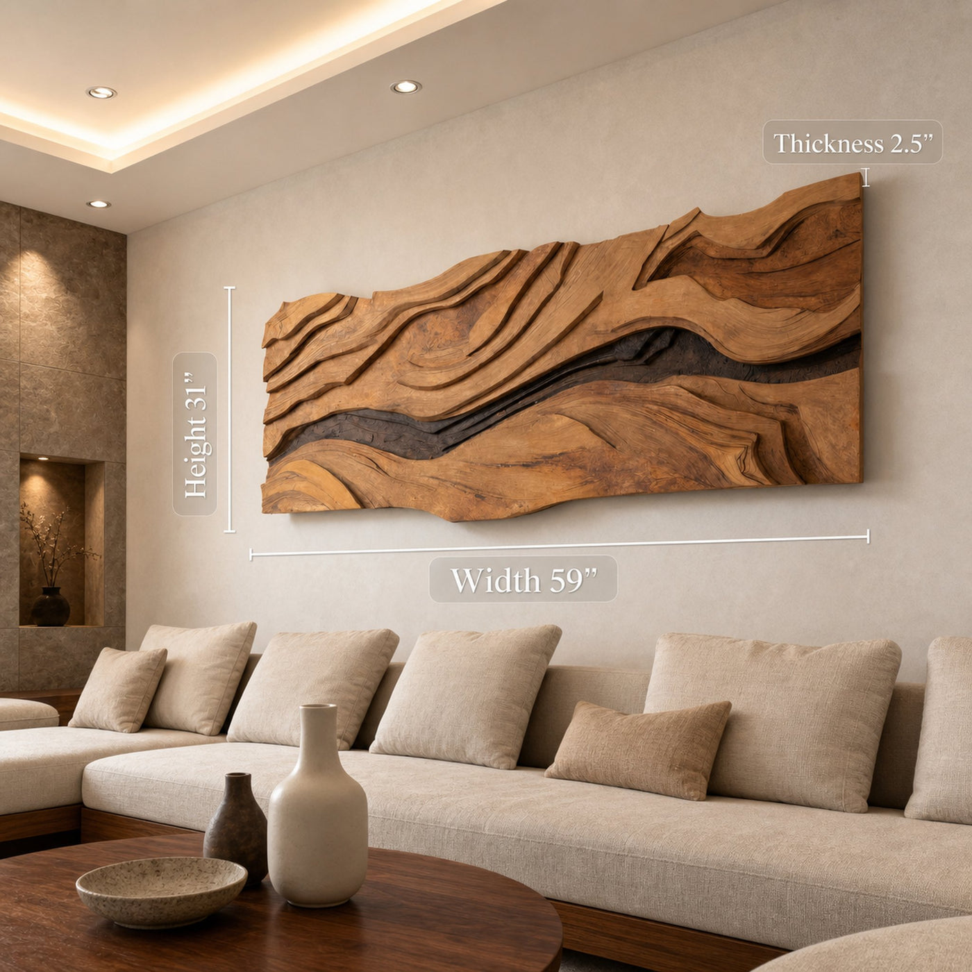 Modern Wall Art With Layered Design For Living Room - product view 6