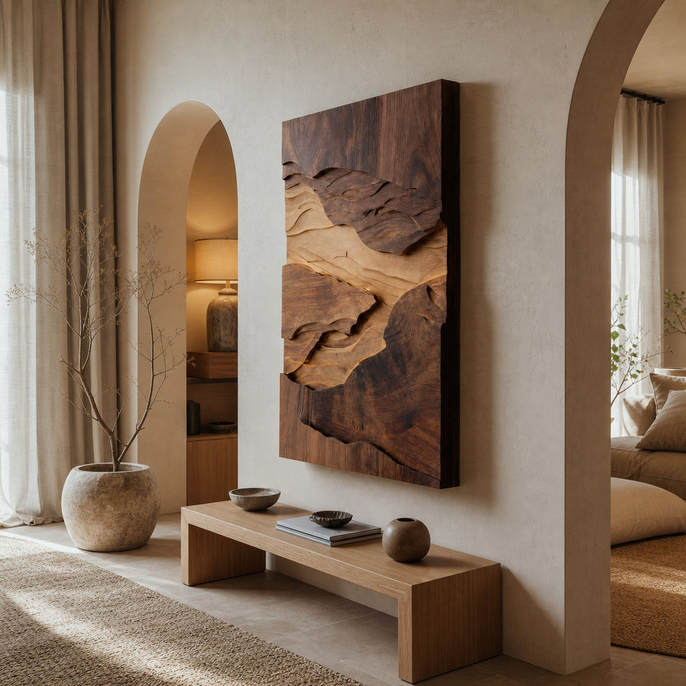 Modern Wall Art With Mountain Relief Design For Living Room - product view 6