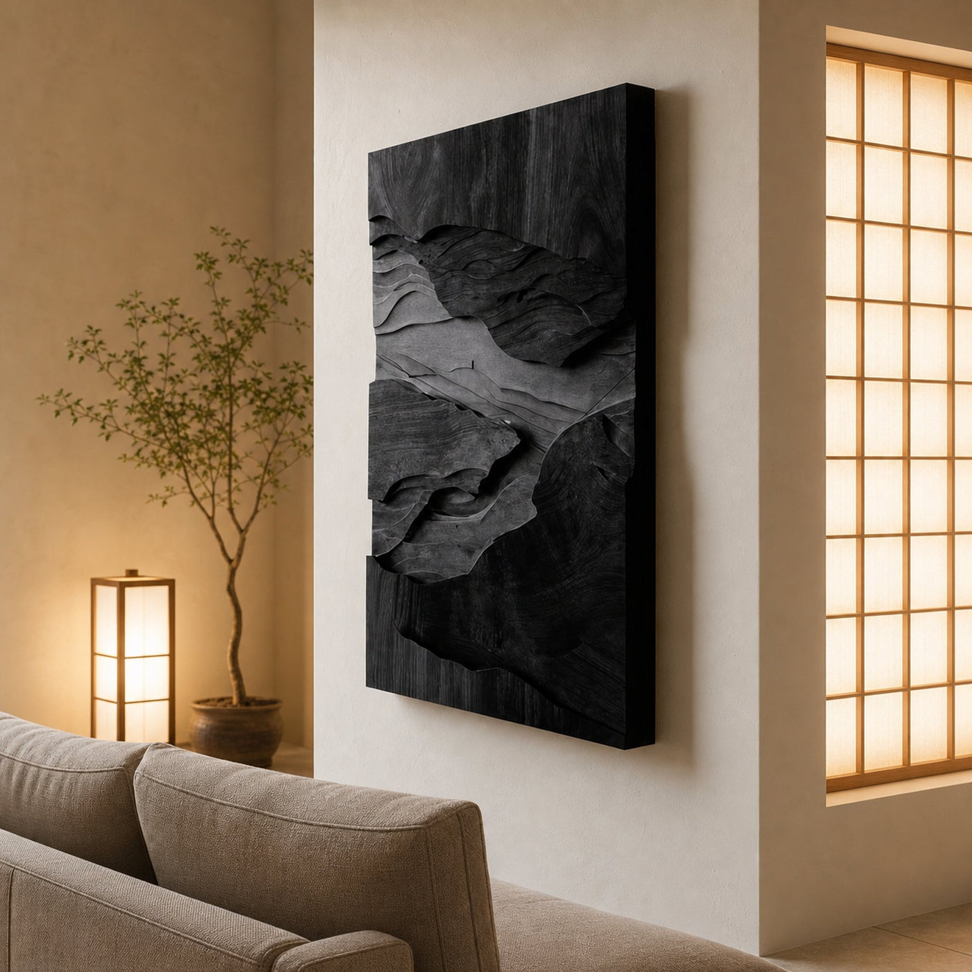 Modern Wall Art With Mountain Relief Design For Living Room - product view 7