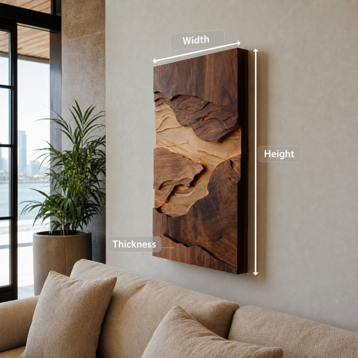 Modern Wall Art With Mountain Relief Design For Living Room - product view 8