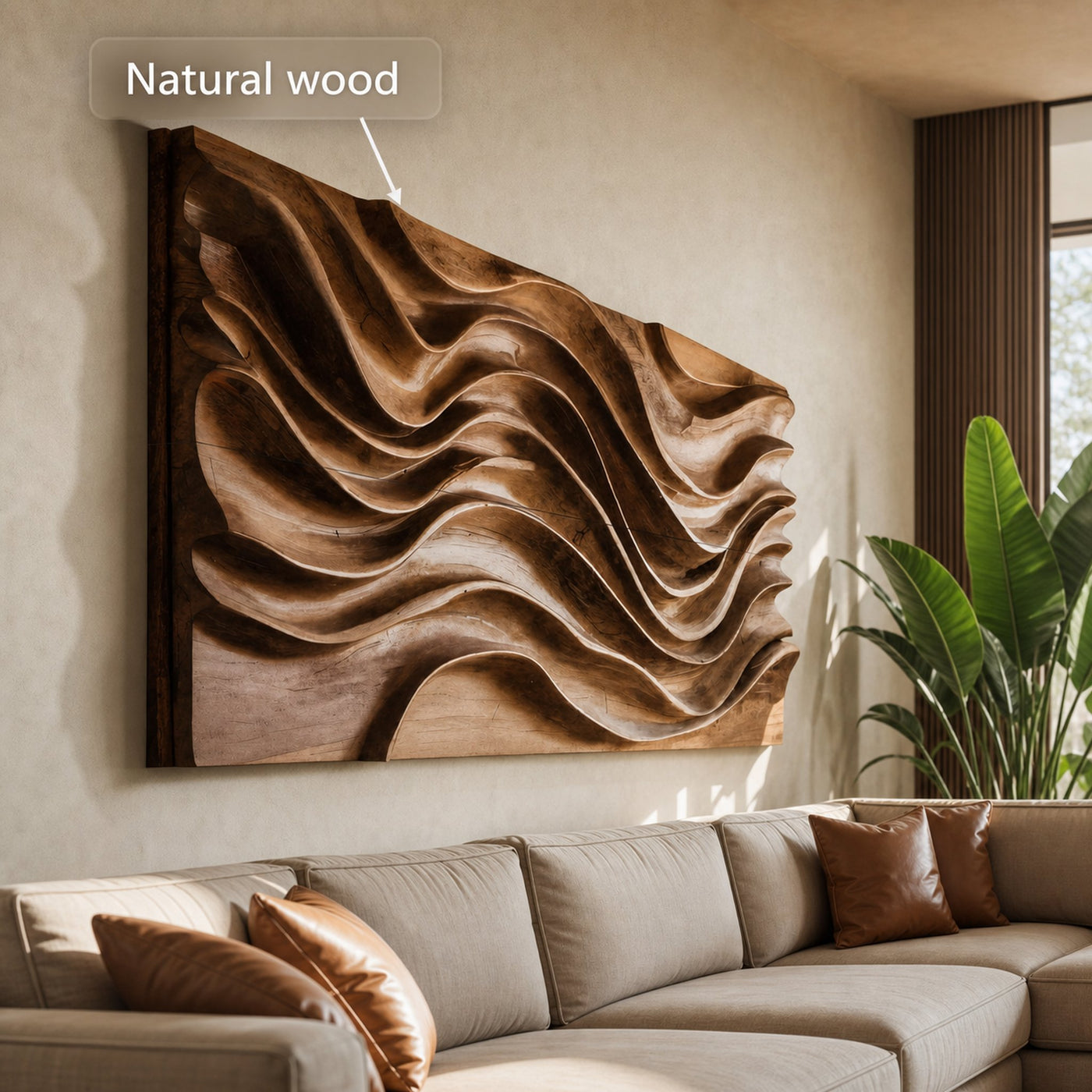 Modern Wall Art With Wave Design For Living Room - product view 6