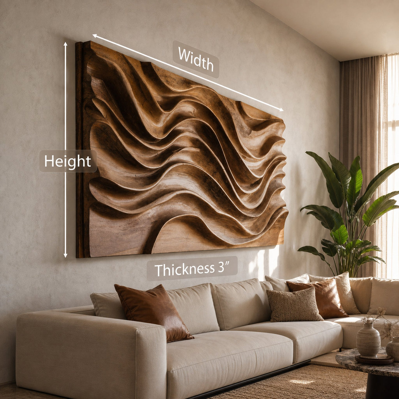 Modern Wall Art With Wave Design For Living Room - product view 8