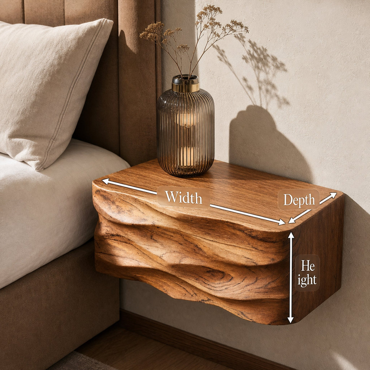 Modern Wall Mounted Nightstand For Bedroom Decor - product view 8