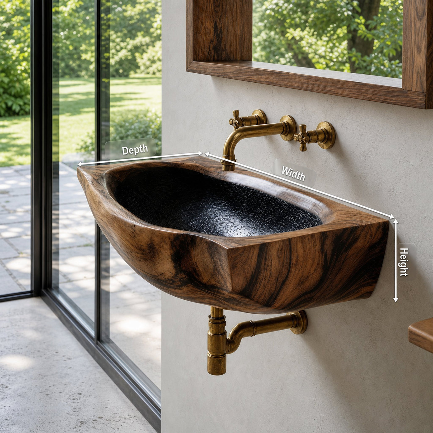 Modern Wall Mounted Wooden Bathroom Sink For Elegant Bathroom Interior - product view 8