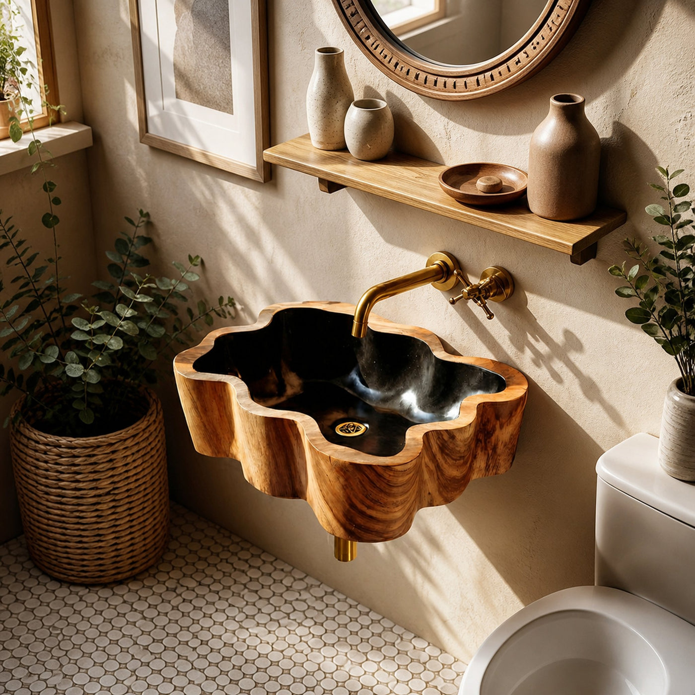 Modern Wall Mounted Wooden Bathroom Sink For Luxury Bathroom Furniture - product view 6