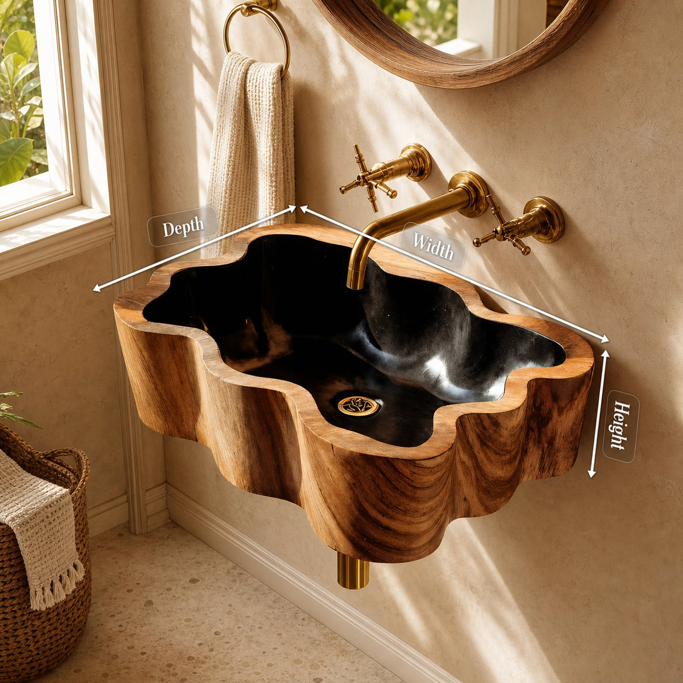 Modern Wall Mounted Wooden Bathroom Sink For Luxury Bathroom Furniture - product view 8