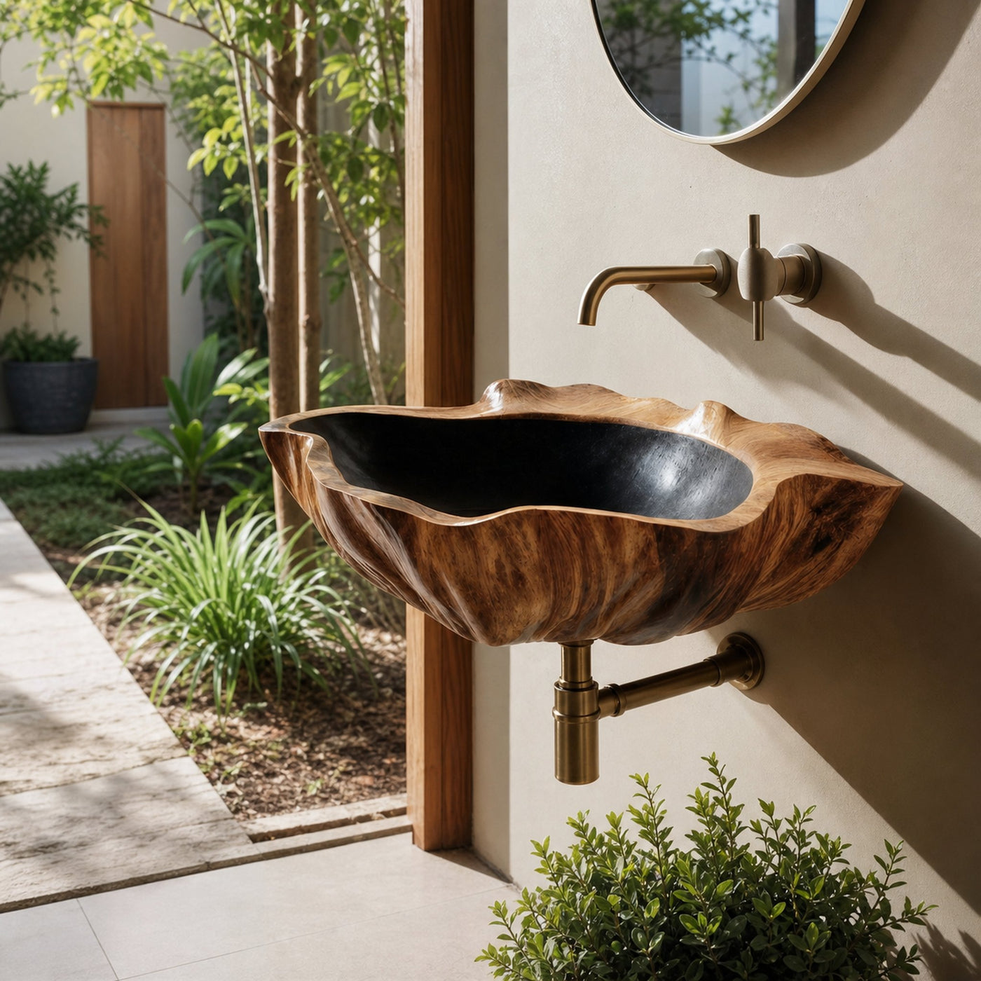 Modern Wall Mounted Wooden Bathroom Sink For Sleek Bathroom Furniture - product view 6