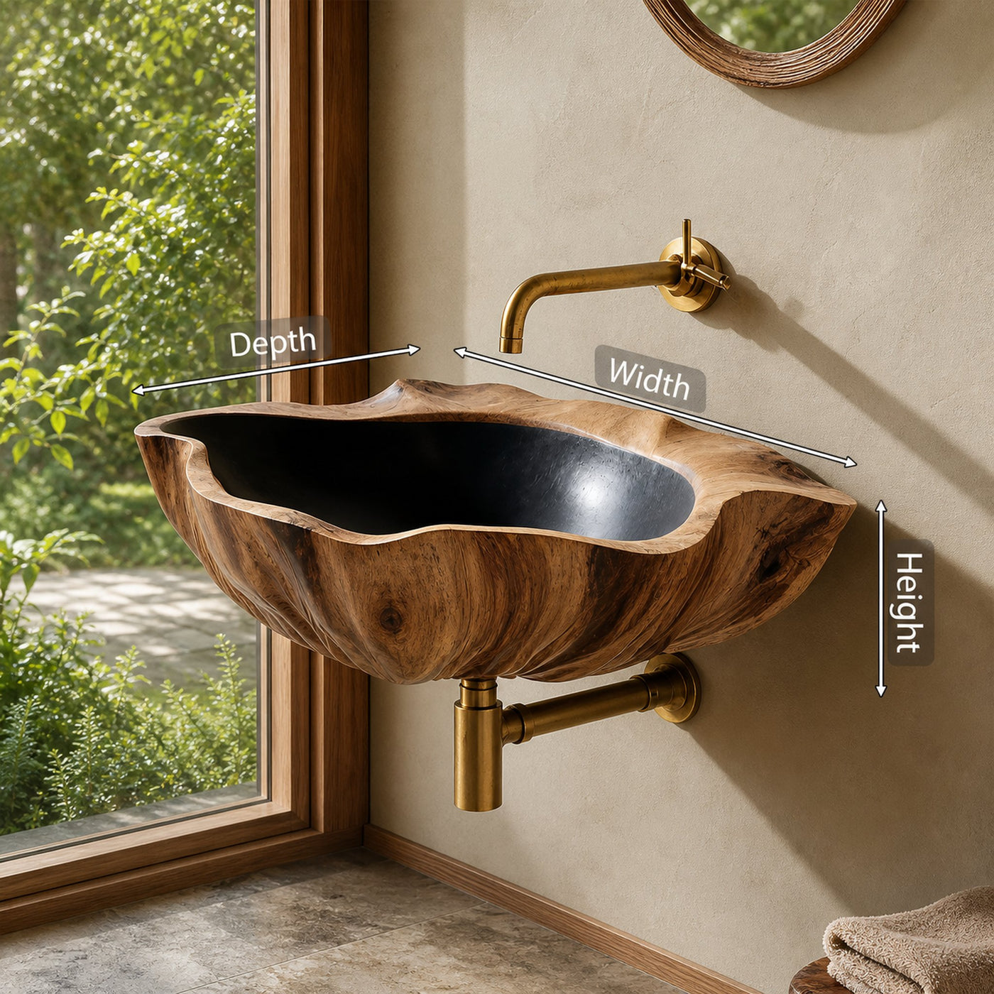 Modern Wall Mounted Wooden Bathroom Sink For Sleek Bathroom Furniture - product view 8