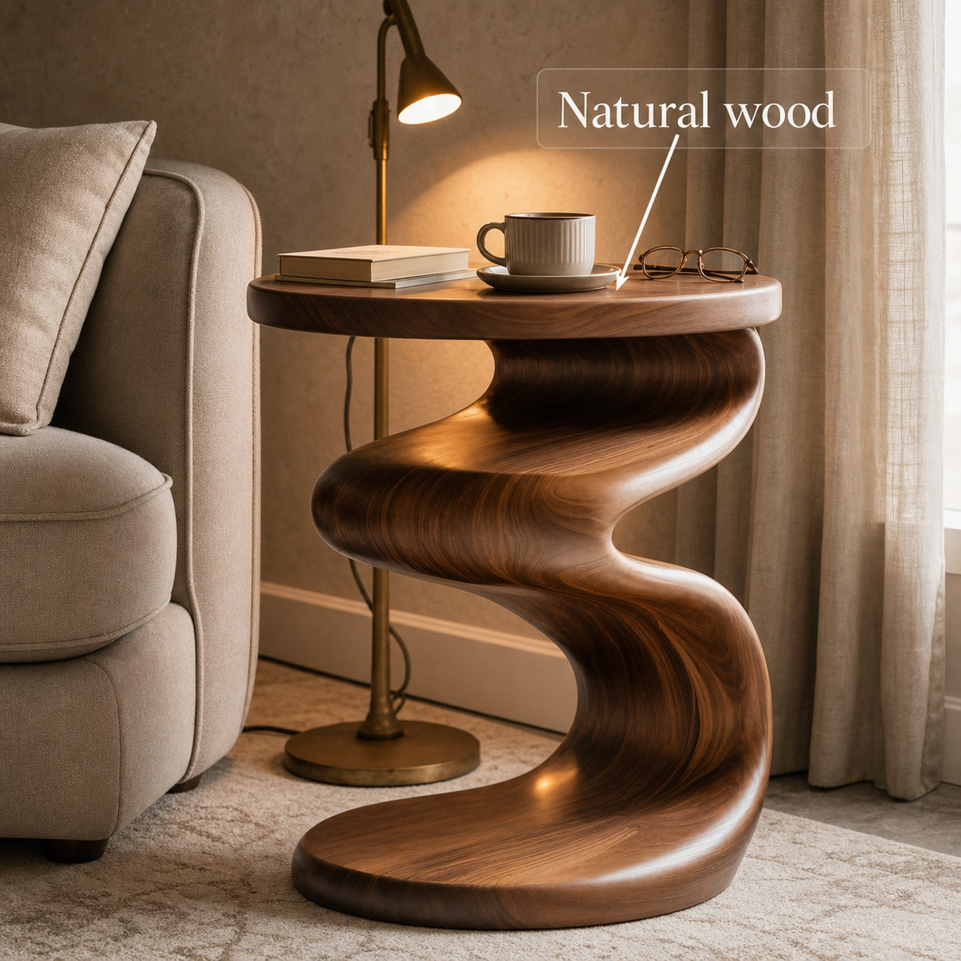 Modern Wave Side Table For Living Room Or Bedroom - product view 6