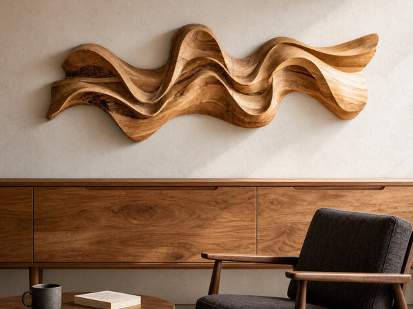 Modern Wavy Wall Art Sculpture For Living Room
