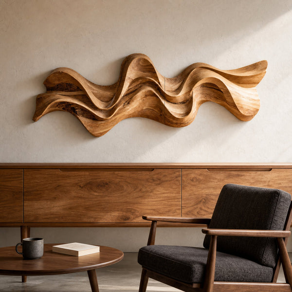 Modern Wavy Wall Art Sculpture For Living Room
