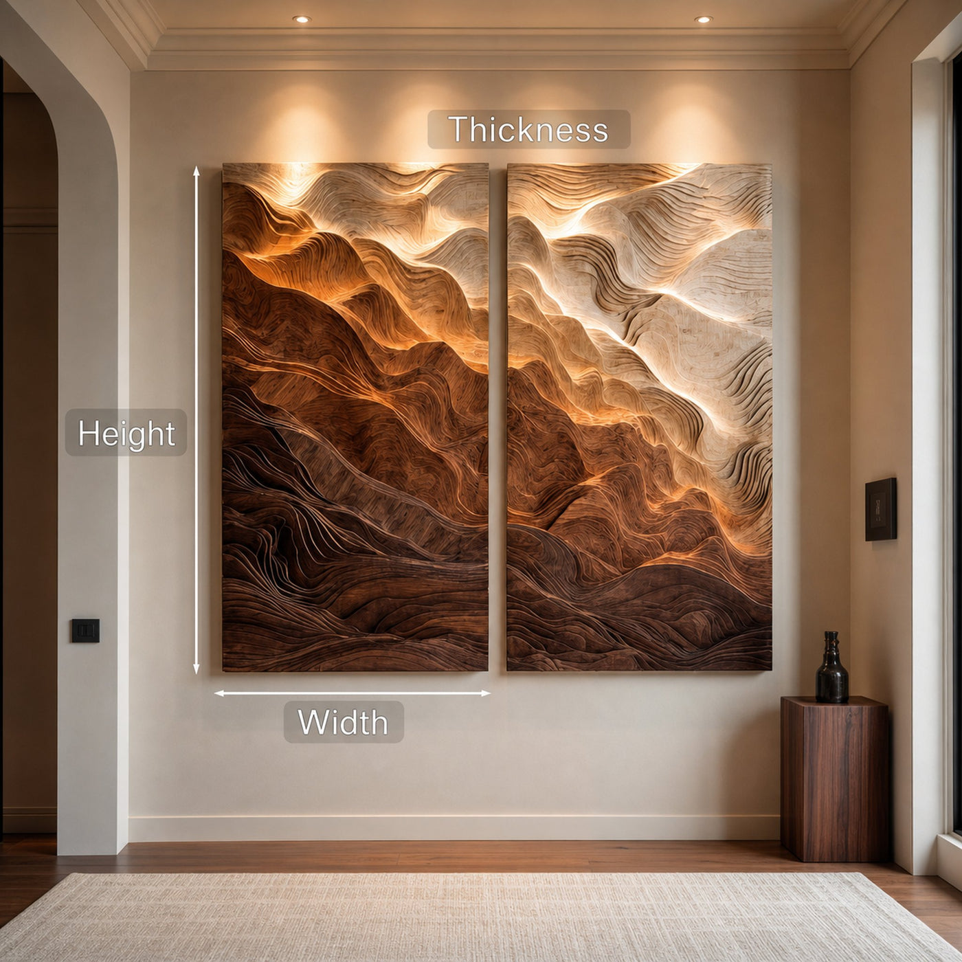 Modern Wavy Wooden Wall Art For Home Interior - product view 7
