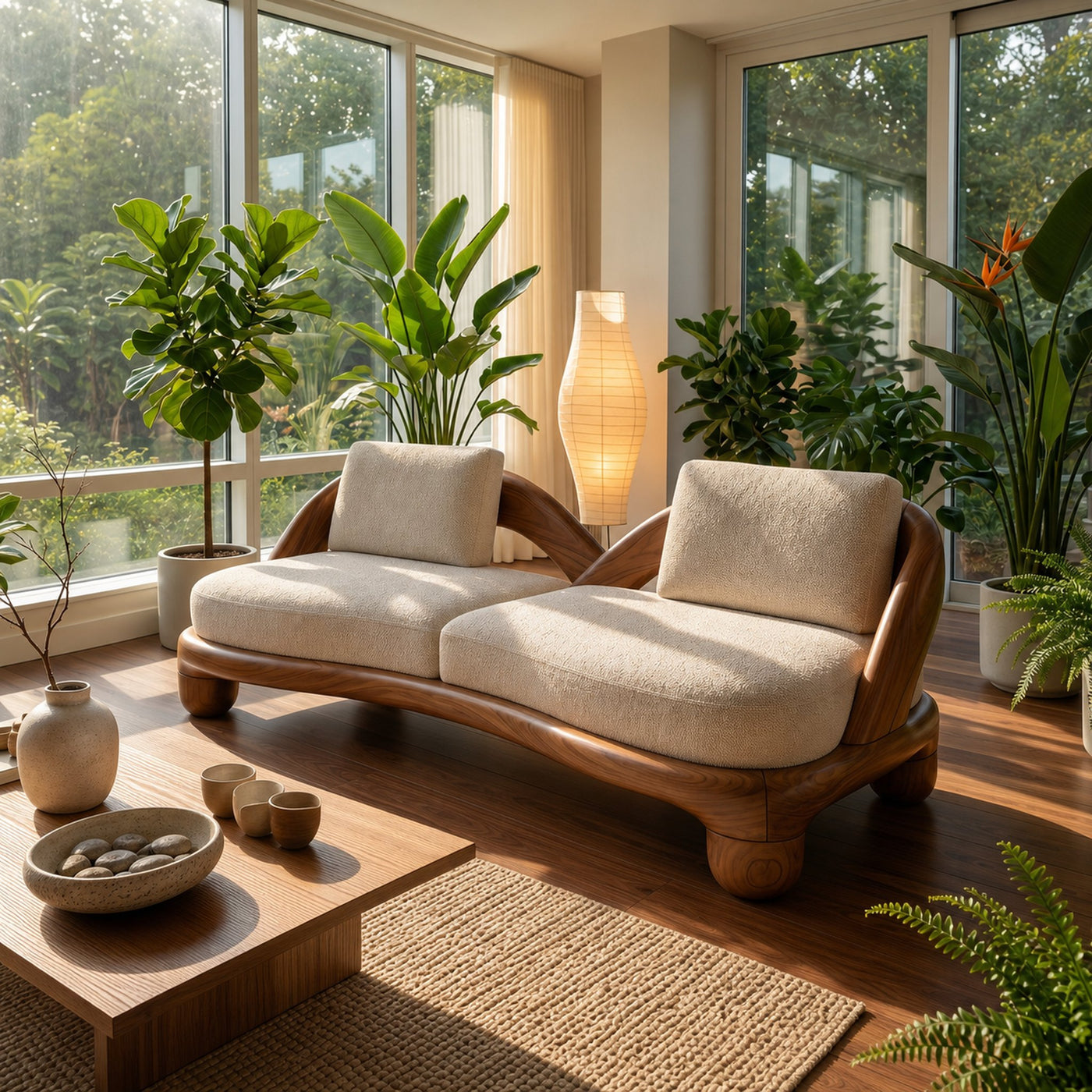 Modern Wooden Accent Sofa For Luxury Commercial Lobby Seating - product view 6