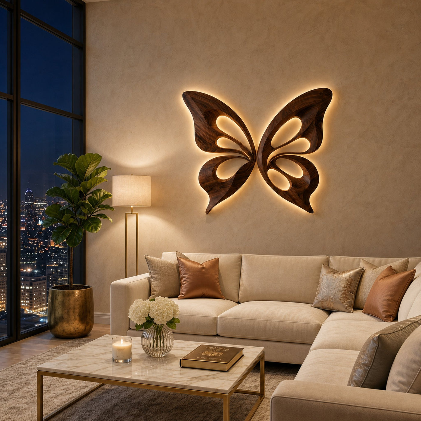 Modern Wooden Butterfly Wall Art Hand Carved For Living Decor - product view 7