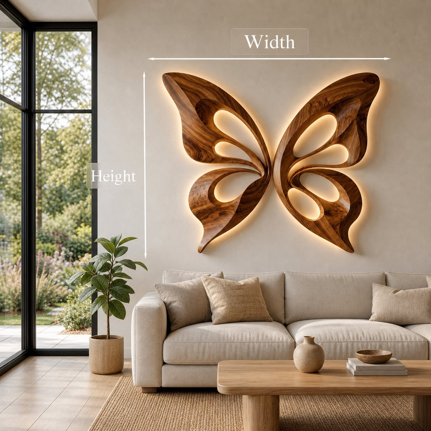 Modern Wooden Butterfly Wall Art Hand Carved For Living Decor - product view 8