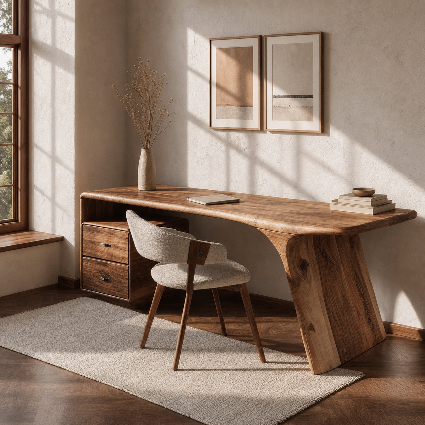 Modern Wooden Desk With Drawers For Workspace - product view 6